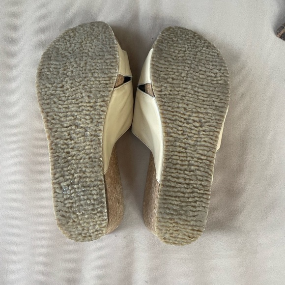 Clorinda Antinori Leather Cork Wedge Platform Slide in Cream Size‎ 8 - Picture 6 of 6